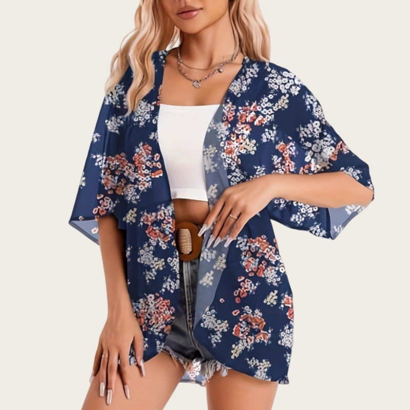 Swimsuit Woman 2025 Kimono Car - Kimono Sheer Floral recensione e prezzo