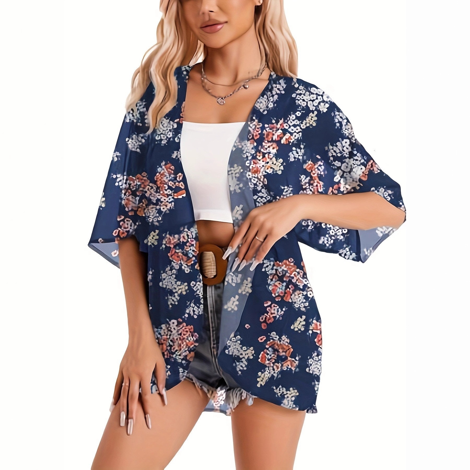 Swimsuit Woman 2025 Kimono Car - Kimono Sheer Floral recensione e prezzo