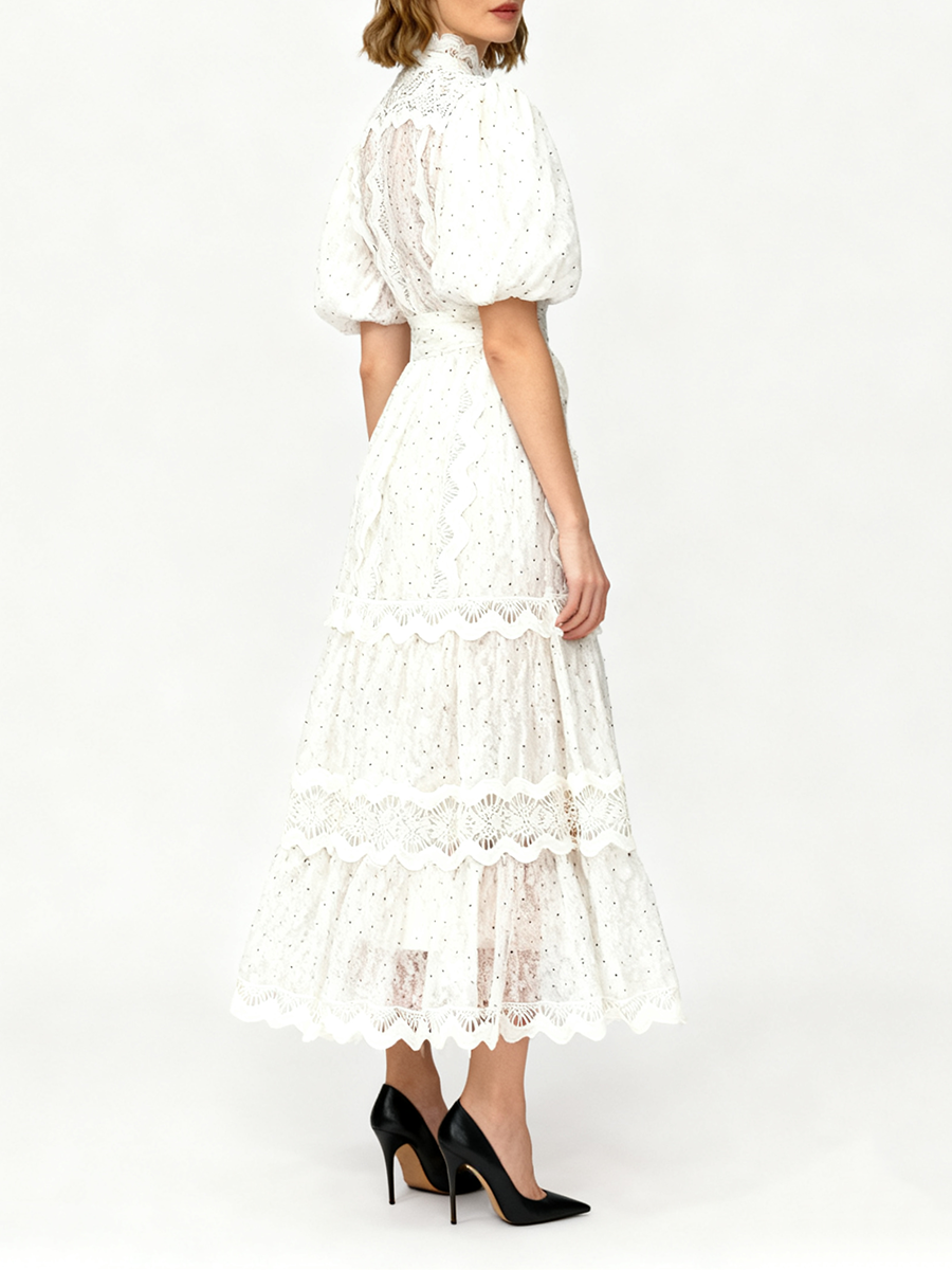 TWOTWINSTYLE Dot Print Sheer D - Linen Dress Wrap recensione e prezzo