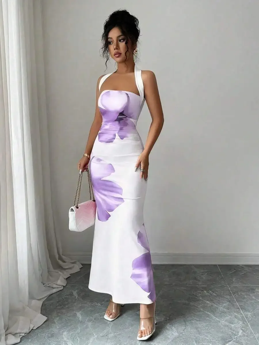 Elegant Sleeveless Halter Maxi - Maxi Dress Halter recensione e prezzo