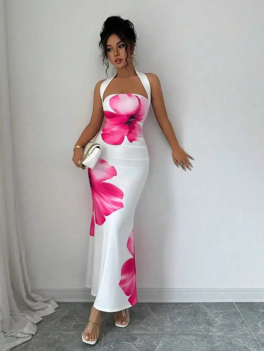 Elegant Sleeveless Halter Maxi - Maxi Dress Halter recensione e prezzo