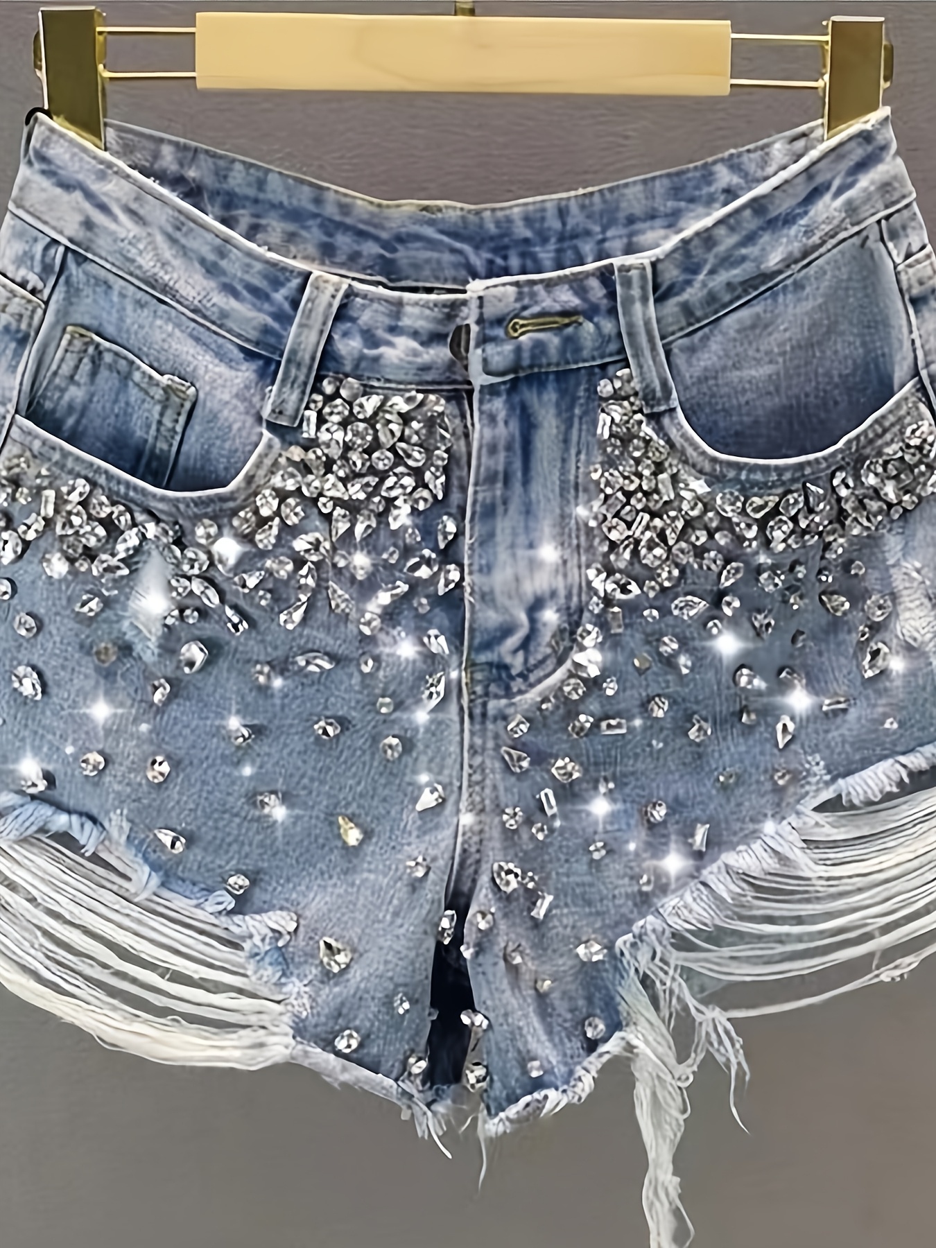 Hot girl style rhinestone ripp - Shorts Denim Frayed recensione e prezzo