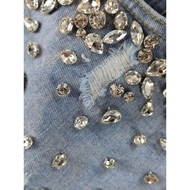 Hot girl style rhinestone ripp - Shorts Denim Frayed recensione e prezzo