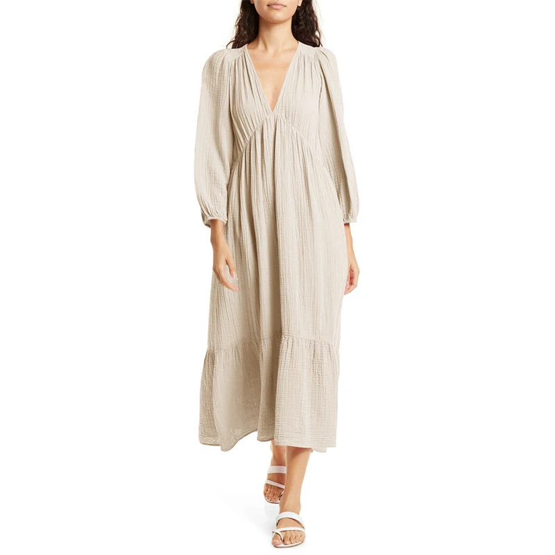 Muslin 100% Cotton Long Sleeve - Linen Dress Wrap recensione e prezzo