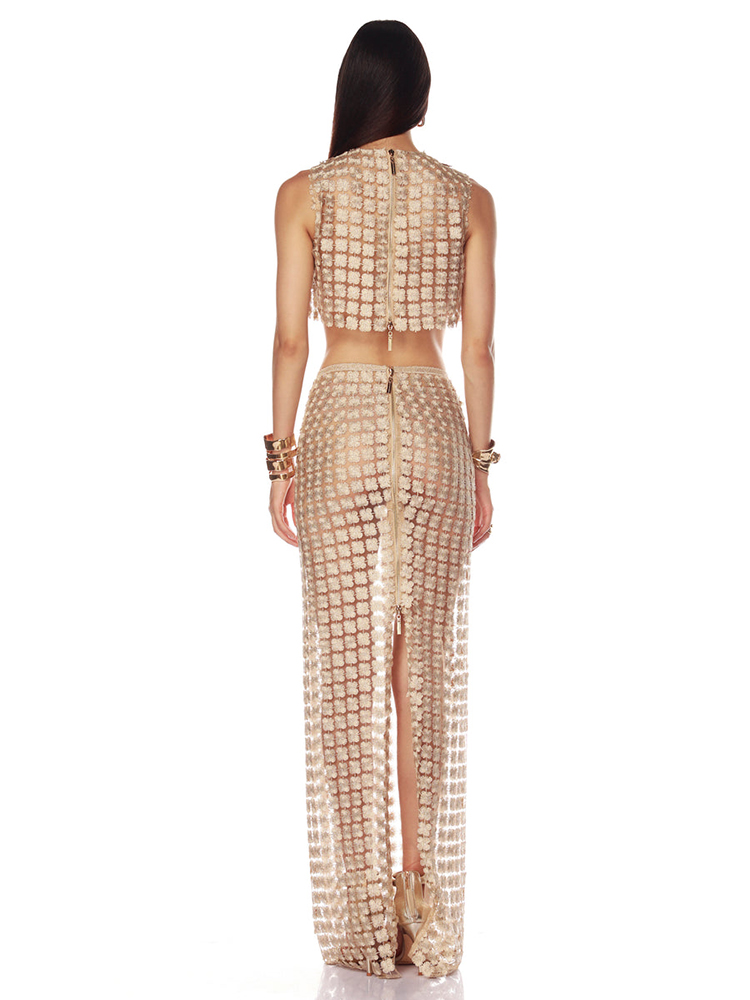 VC Stylish Beige Sleeveless Cr - Crop Top Crochet recensione e prezzo