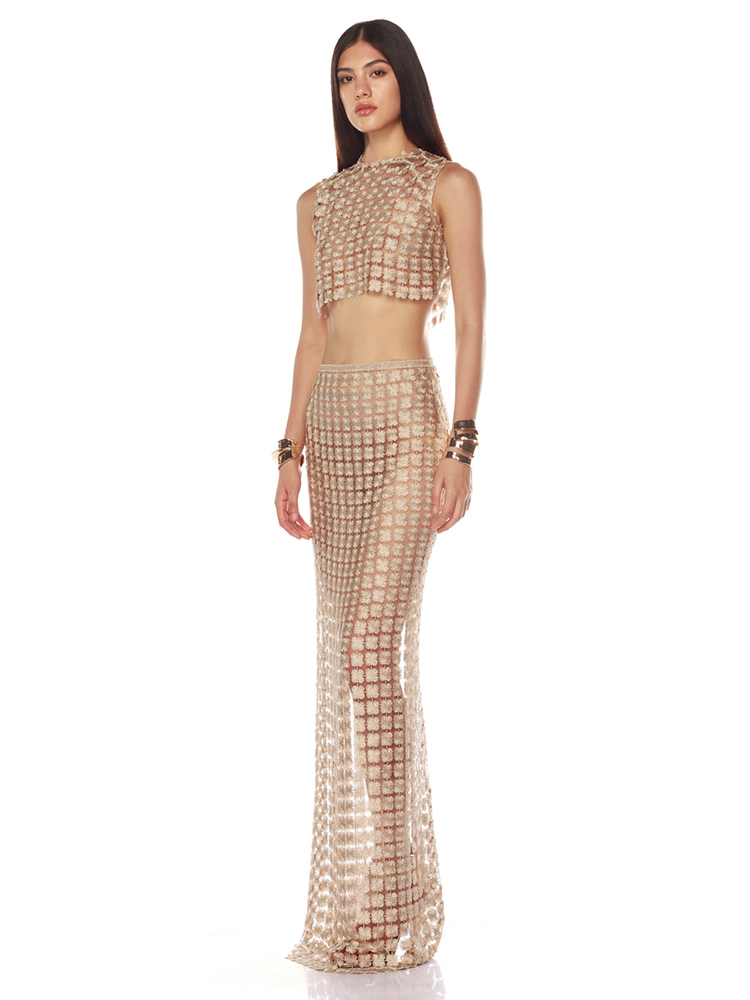 VC Stylish Beige Sleeveless Cr - Crop Top Crochet recensione e prezzo