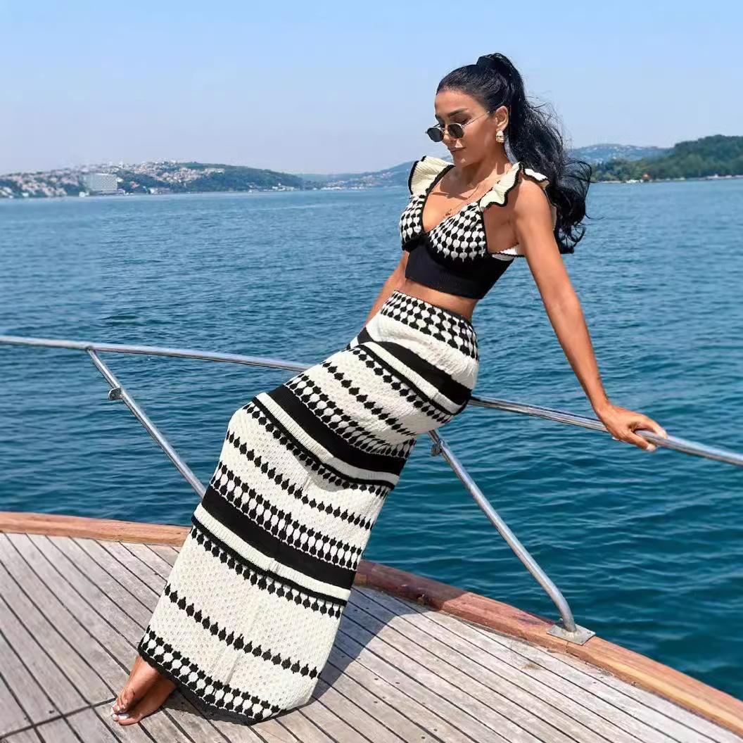 Bohemian Knitted Crop Top And  - Crop Top Crochet recensione e prezzo