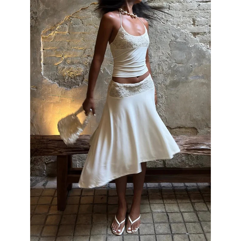 Sexy Lace Patchwork Sling Top  - Maxi Dress Halter recensione e prezzo