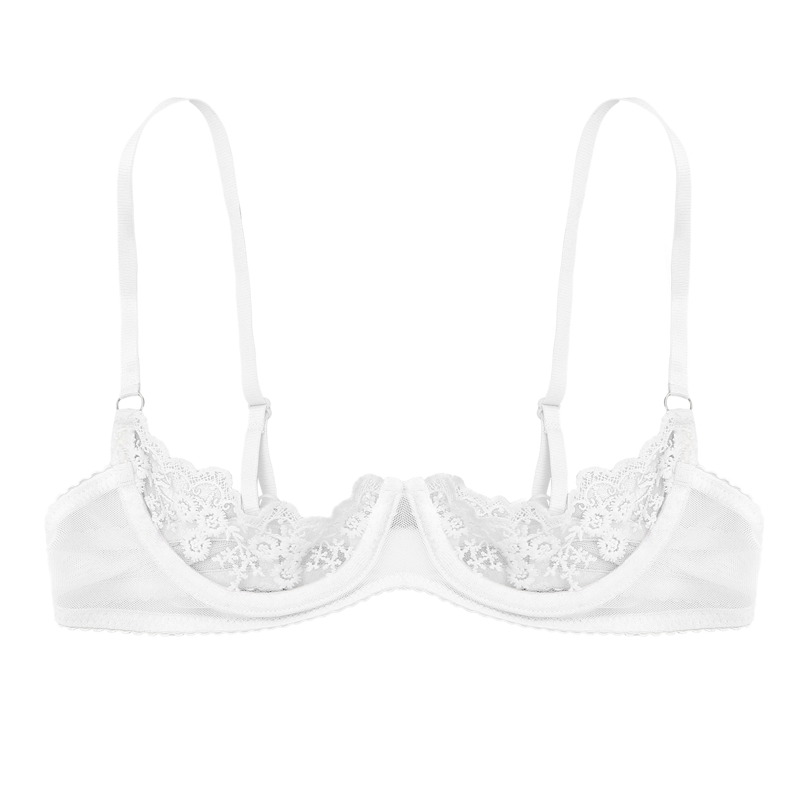 Women's Floral Lace Quarter Cu - Bralette Triangle Set recensione e prezzo