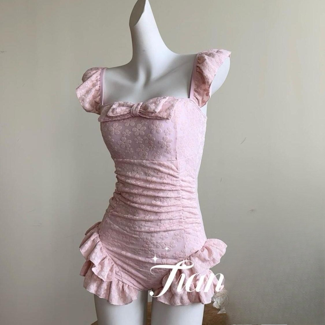 Swimsuit Women Pink Jacquard F - Swimsuit Bikini Ruched recensione e prezzo
