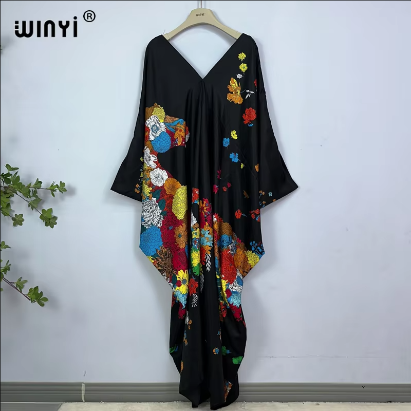 WINYI print summer maxi dress  - Cover Up Kaftan recensione e prezzo
