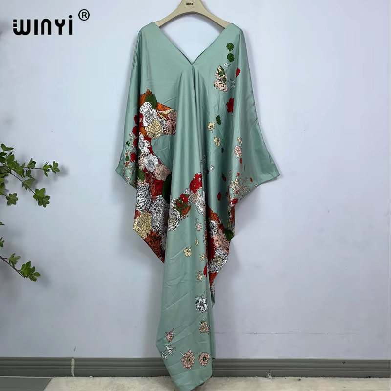 WINYI print summer maxi dress  - Cover Up Kaftan recensione e prezzo
