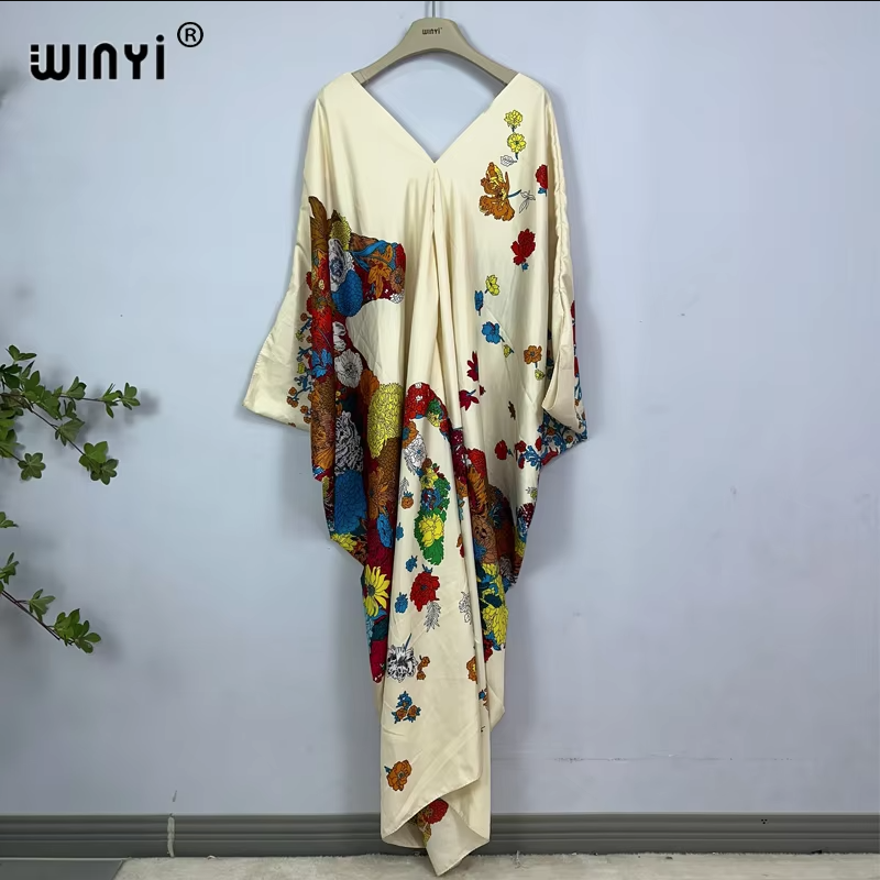 WINYI print summer maxi dress  - Cover Up Kaftan recensione e prezzo