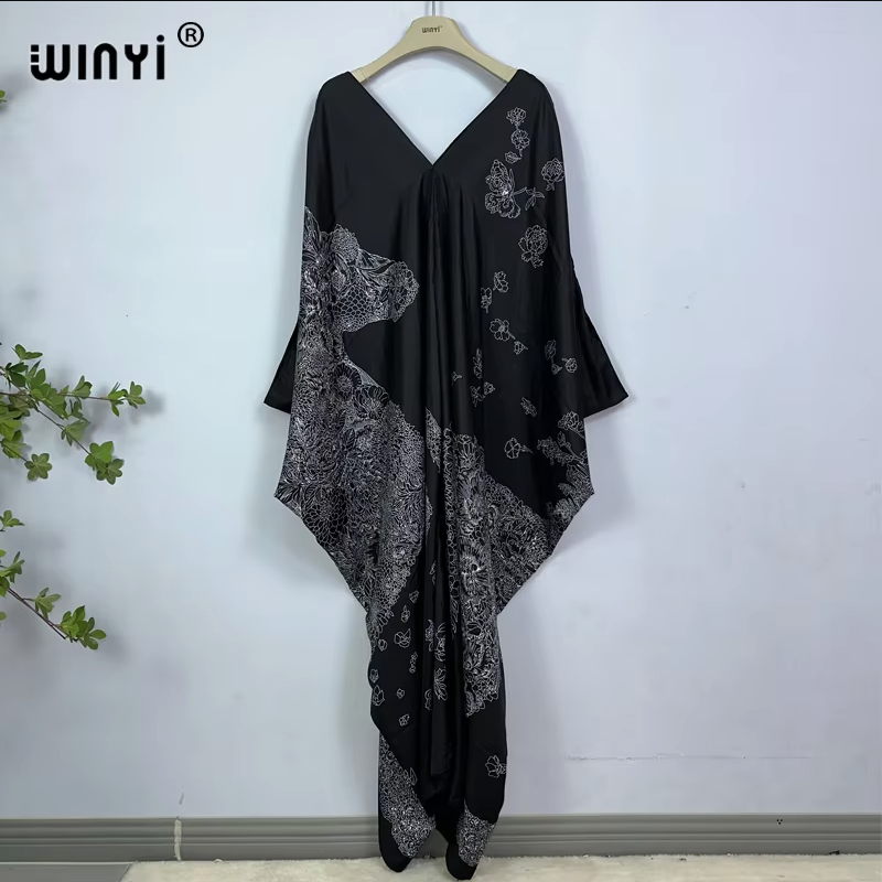 WINYI print summer maxi dress  - Cover Up Kaftan recensione e prezzo