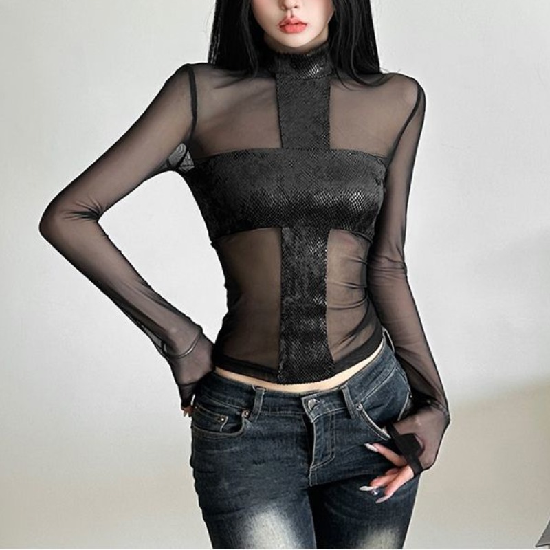American Style Mesh Long Sleev - Blouse Off Shoulder recensione e prezzo