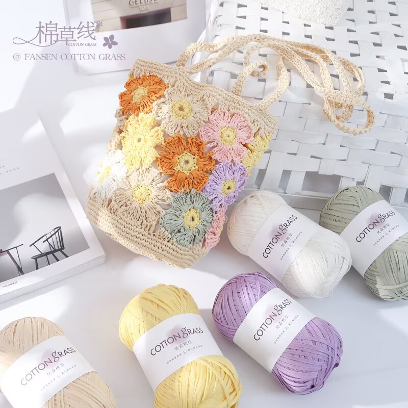 50g Cotton Grass Yarn Raffia S - Crochet Bag Raffia recensione e prezzo