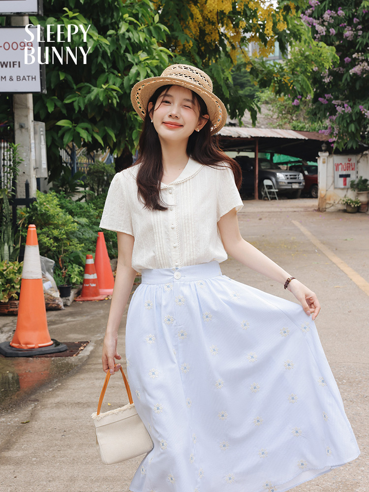 Vintage White Shirt Floral Emb - Midi Skirt Floral recensione e prezzo