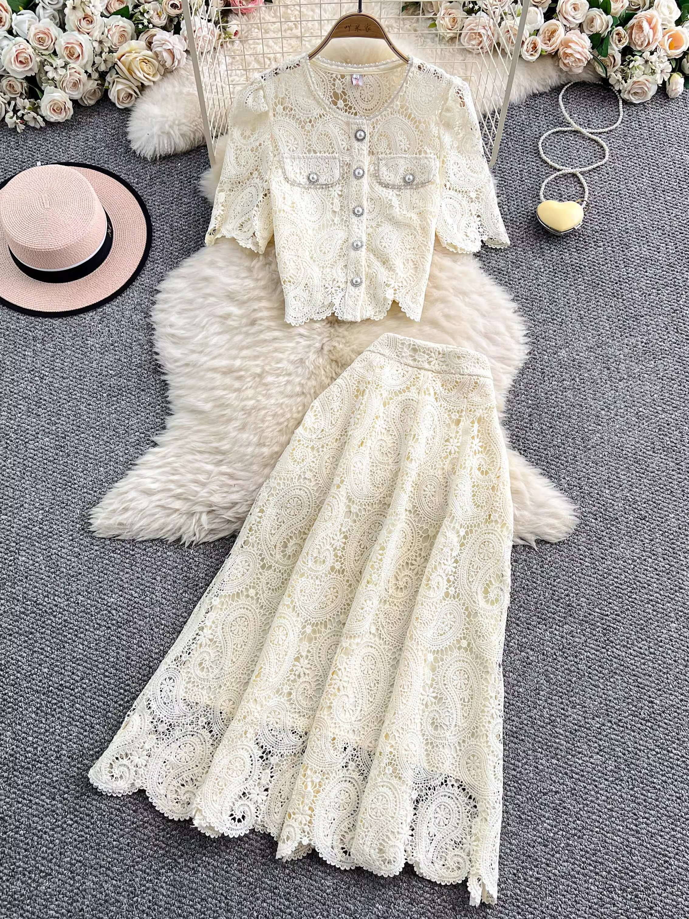 Elegant Pearl Long Dress Suits - Midi Skirt Floral recensione e prezzo