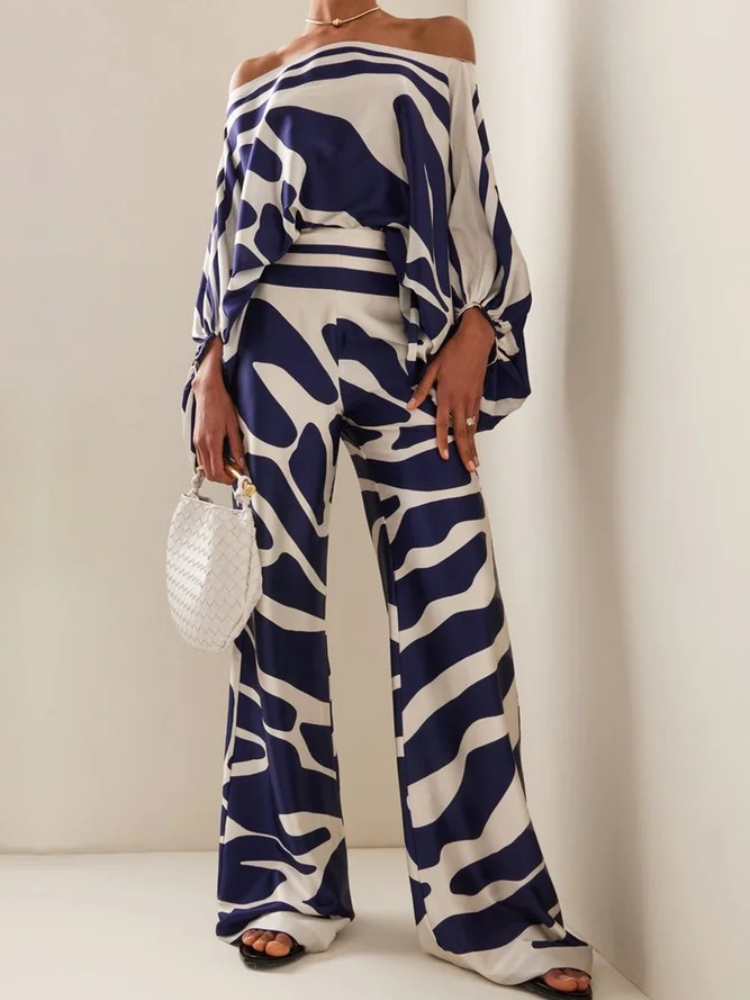 Women's Printed Satin 2-piece  - Blouse Off Shoulder recensione e prezzo