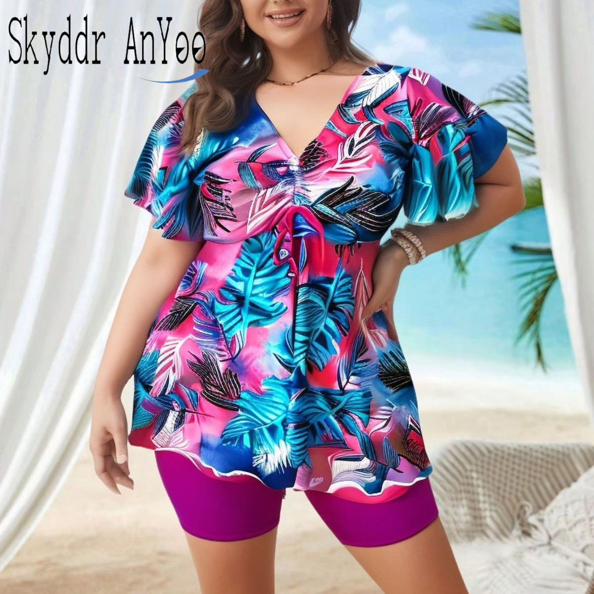 Women's Plus Size Tankini Swim - Romper Floral Print recensione e prezzo