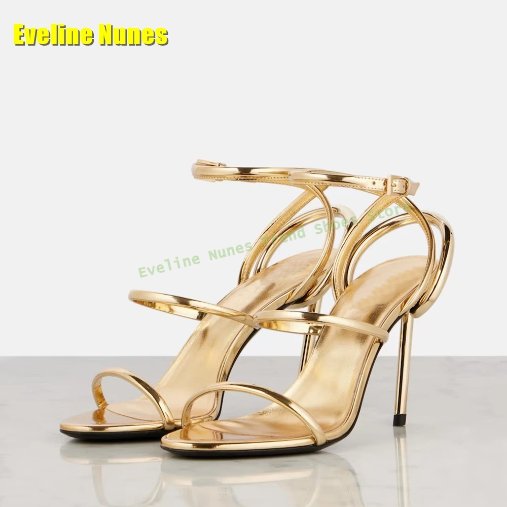 Golden Strappy Metallic Leathe - Sandal Strappy Heeled recensione e prezzo
