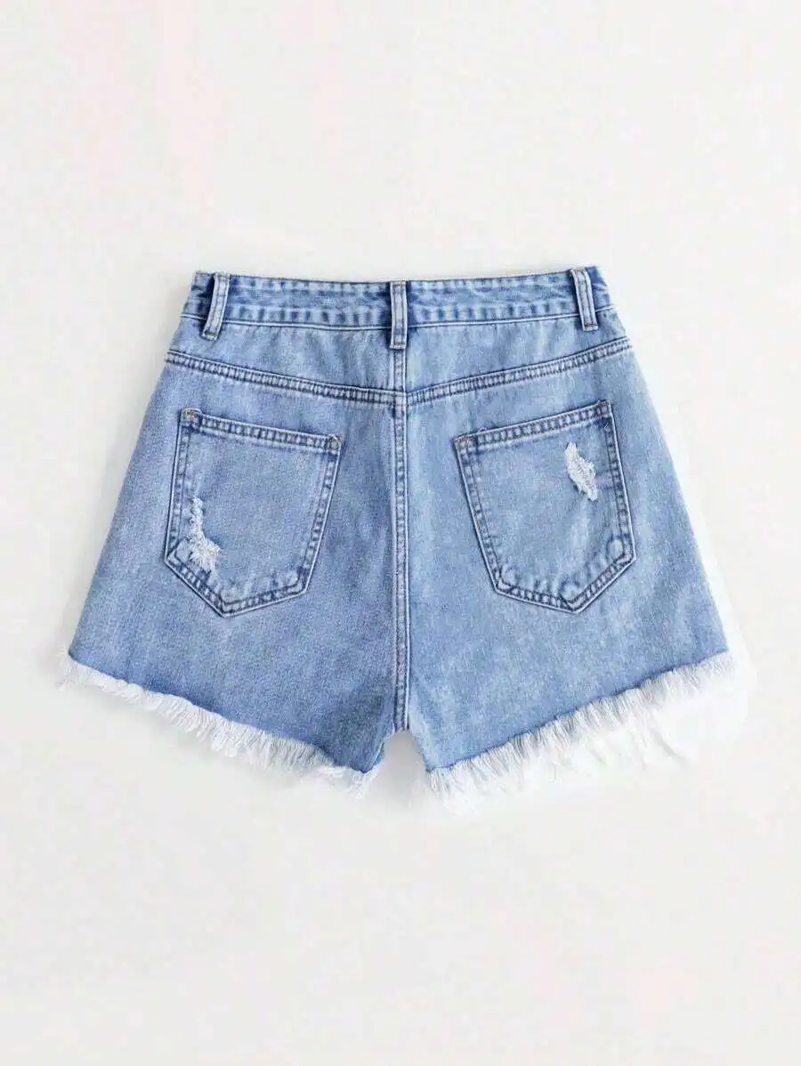 Womens Distressed Denim Shorts - Shorts Denim Frayed recensione e prezzo