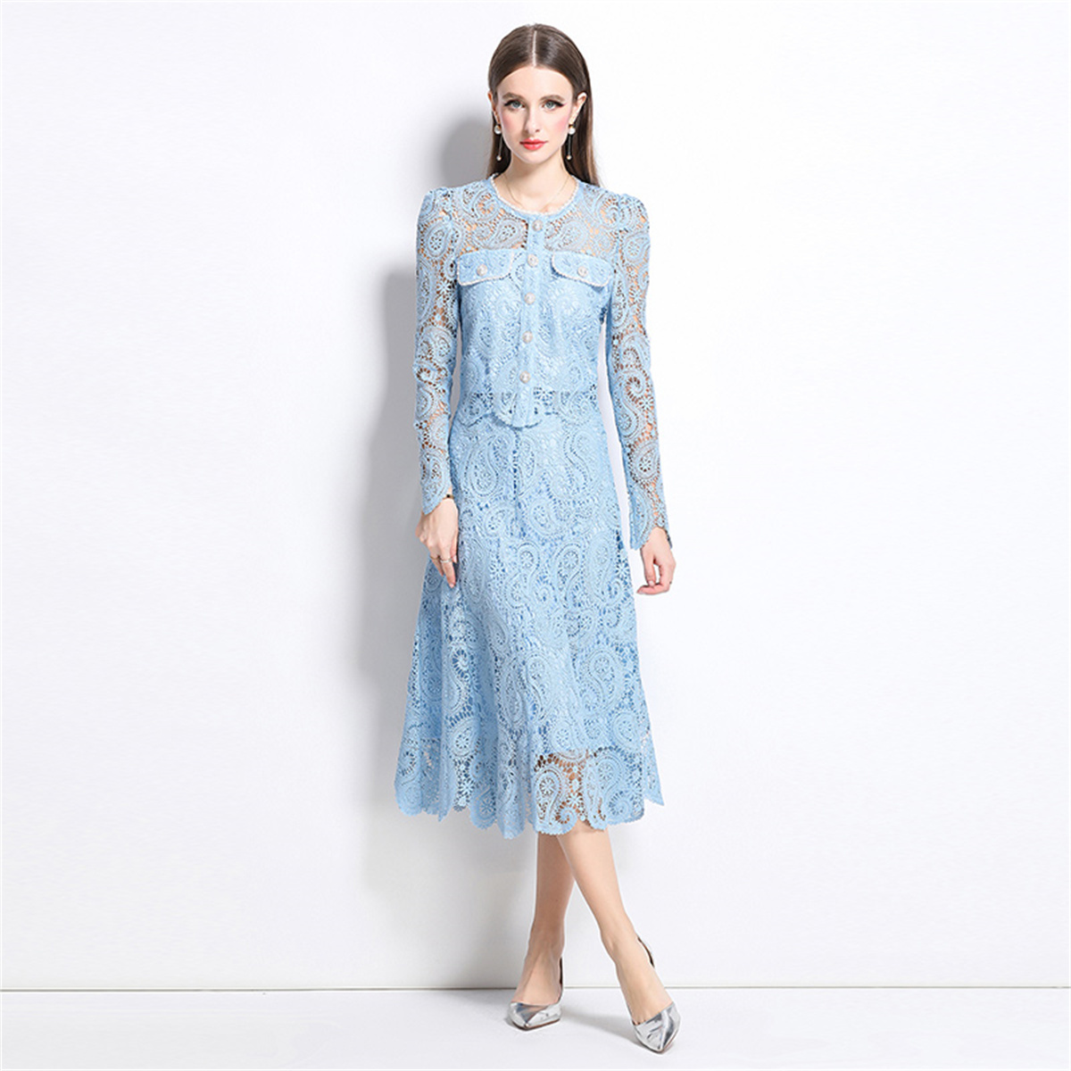 Spring Sweet Lace Flower Embro - Midi Skirt Floral recensione e prezzo