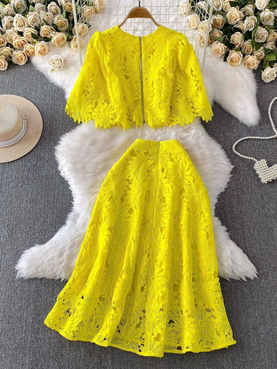 Elegant 2 Piece Set Women Summ - Crop Top Crochet recensione e prezzo