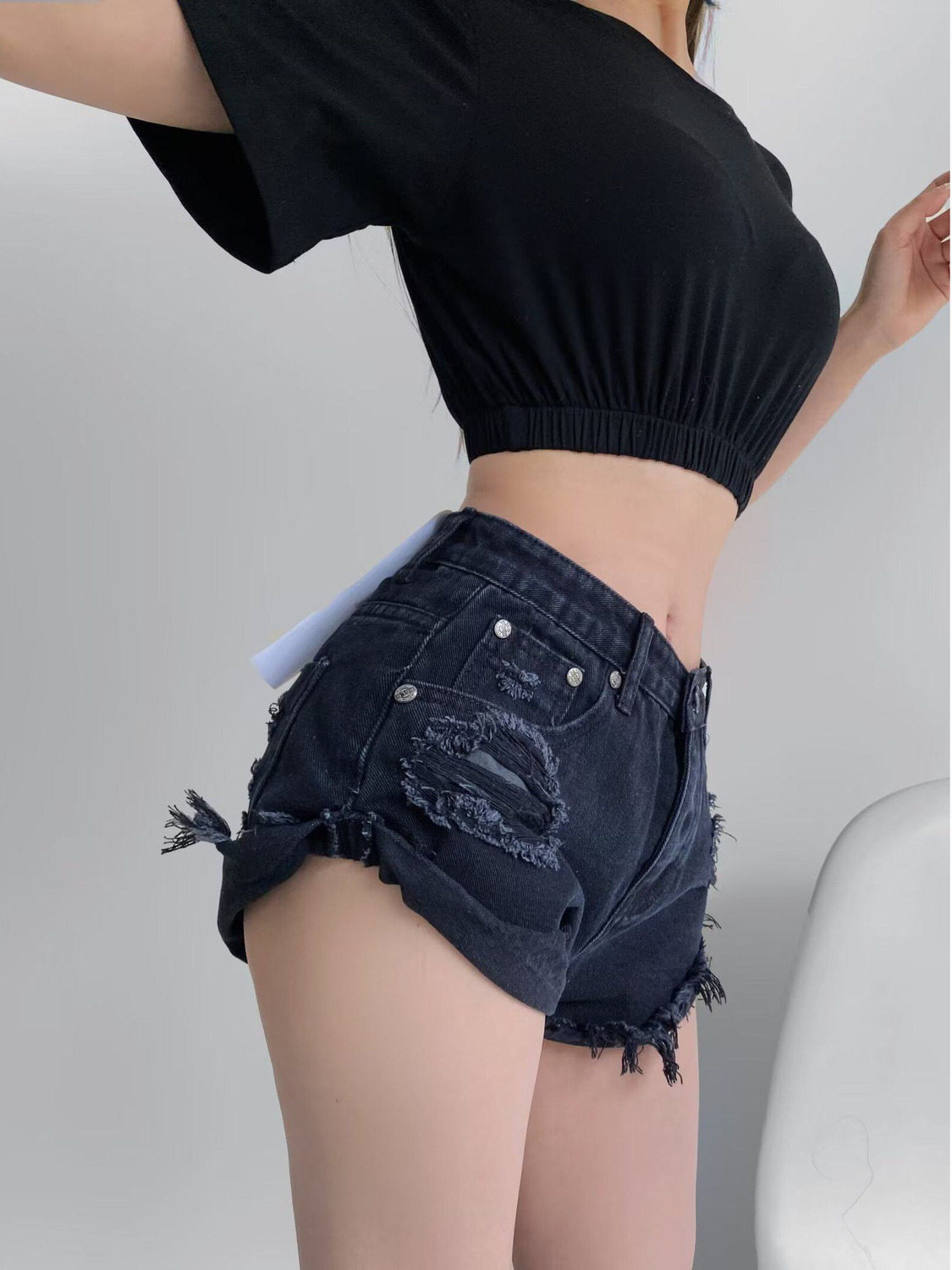 Women's Low Waist Distressed D - Shorts Denim Frayed recensione e prezzo