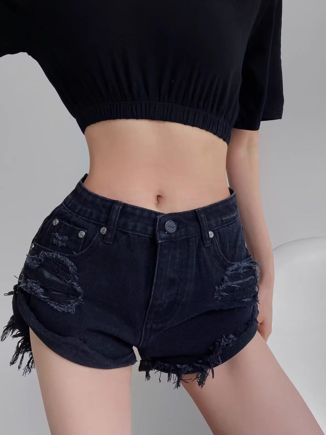 Women's Low Waist Distressed D - Shorts Denim Frayed recensione e prezzo