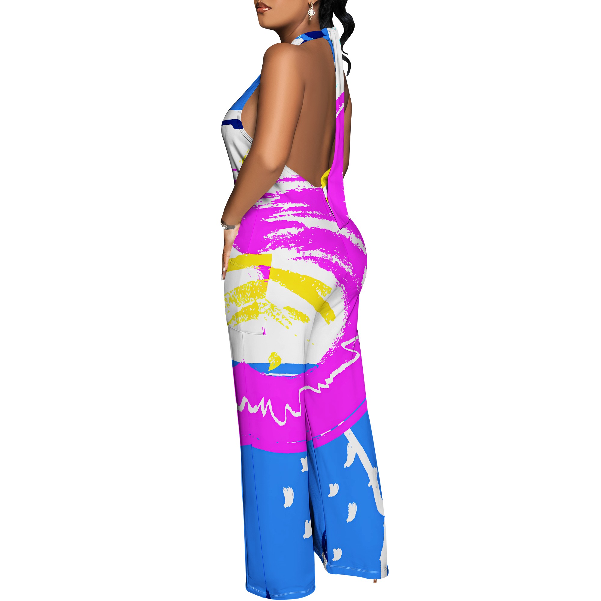 Bold Abstract Brushstroke Halt - Maxi Dress Halter recensione e prezzo