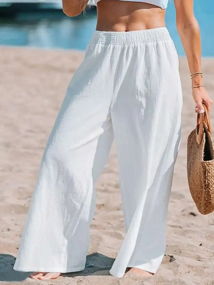 Women High Waist Loose Wide Le - Linen Pant Wide recensione e prezzo
