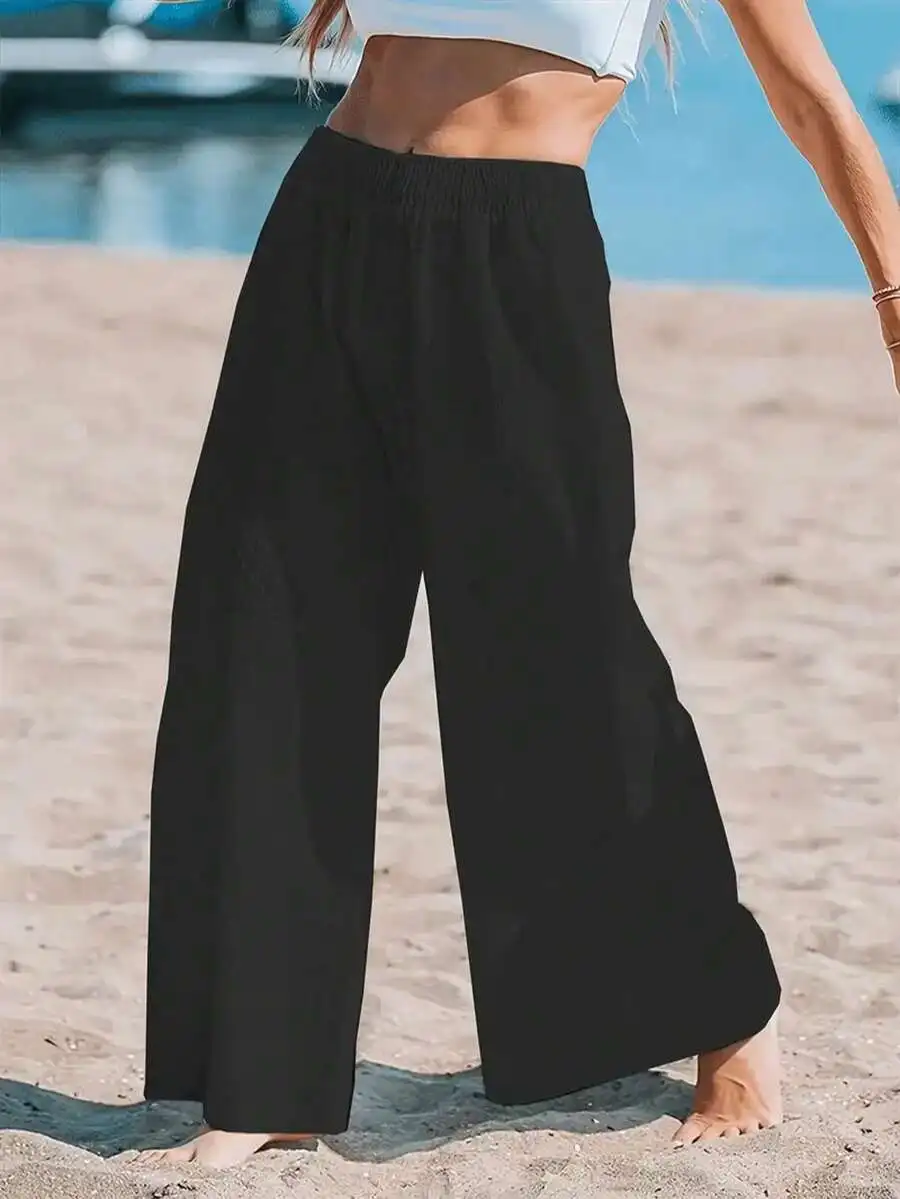 Women High Waist Loose Wide Le - Linen Pant Wide recensione e prezzo