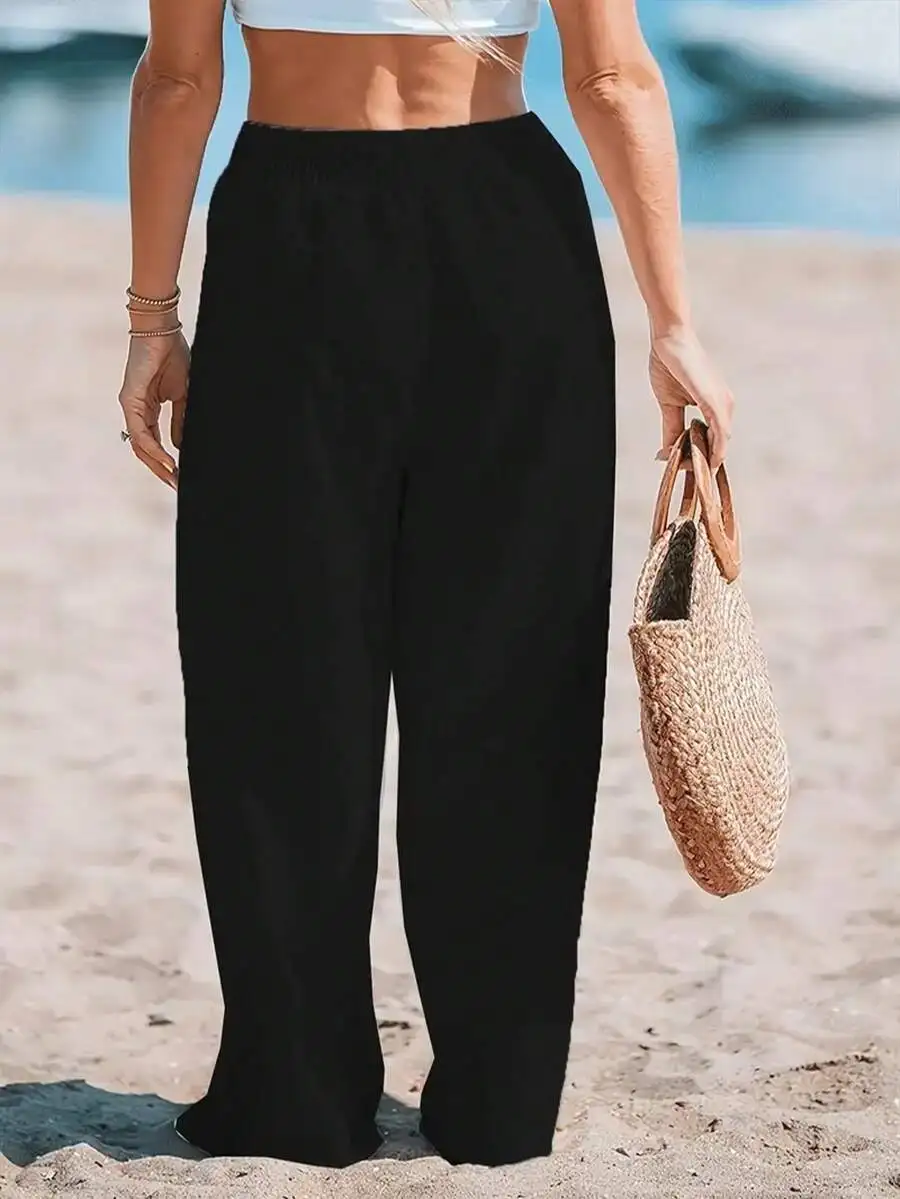 Women High Waist Loose Wide Le - Linen Pant Wide recensione e prezzo