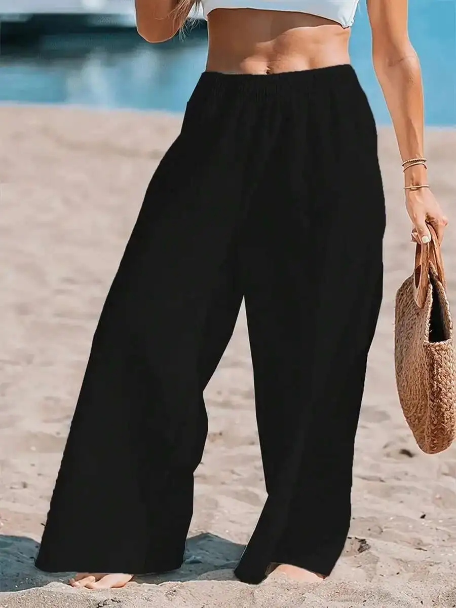 Women High Waist Loose Wide Le - Linen Pant Wide recensione e prezzo