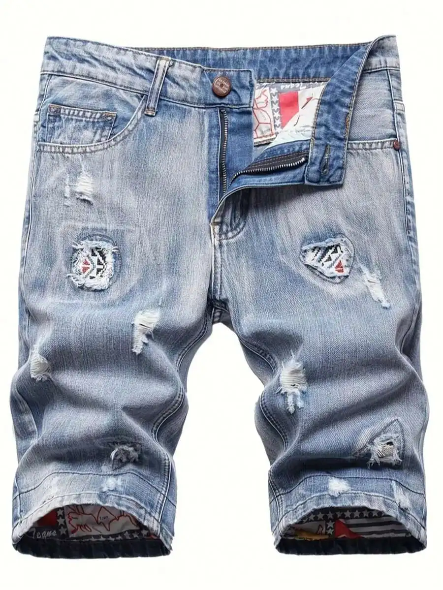Mens Ripped Denim Shorts Mid-R - Shorts Denim Frayed recensione e prezzo