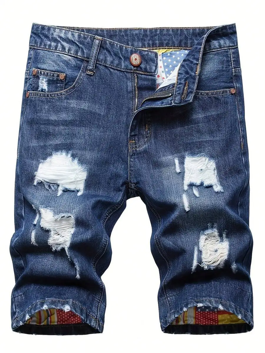 Mens Ripped Denim Shorts Mid-R - Shorts Denim Frayed recensione e prezzo