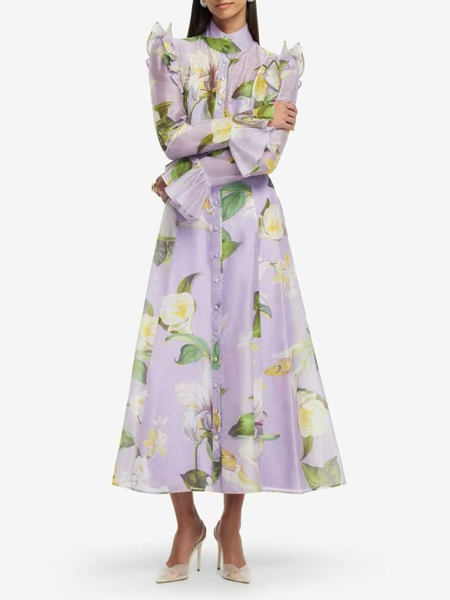 TWOTWINSTYLE Printing Spliced  - Linen Dress Wrap recensione e prezzo