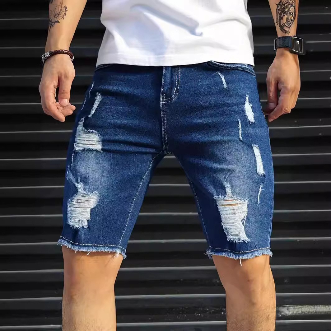 Men's Denim Shorts Blue Slim F - Shorts Denim Frayed recensione e prezzo