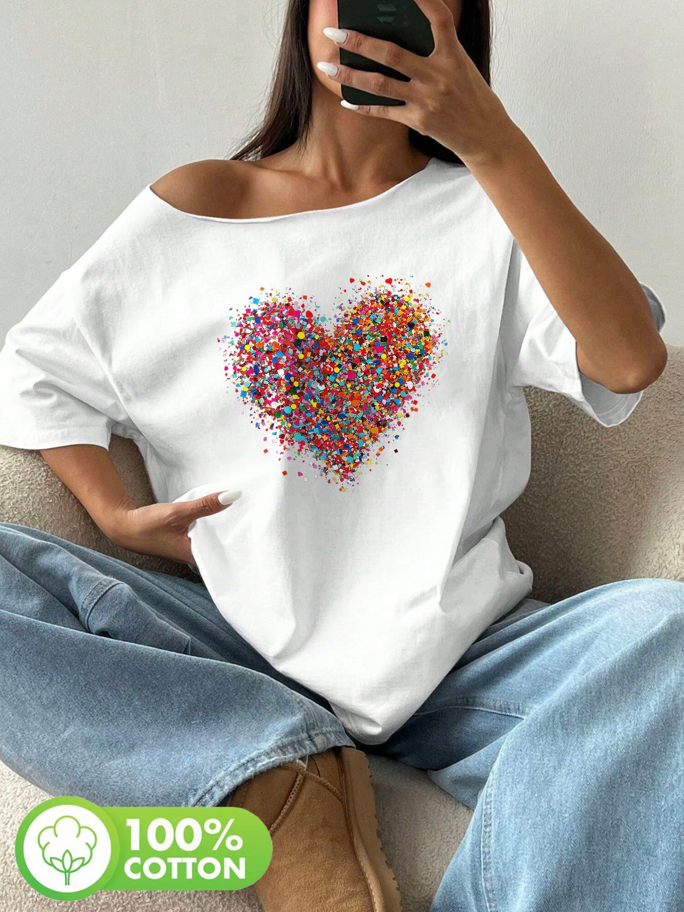 Plus Size 100% Cotton Shoulder - Blouse Off Shoulder recensione e prezzo