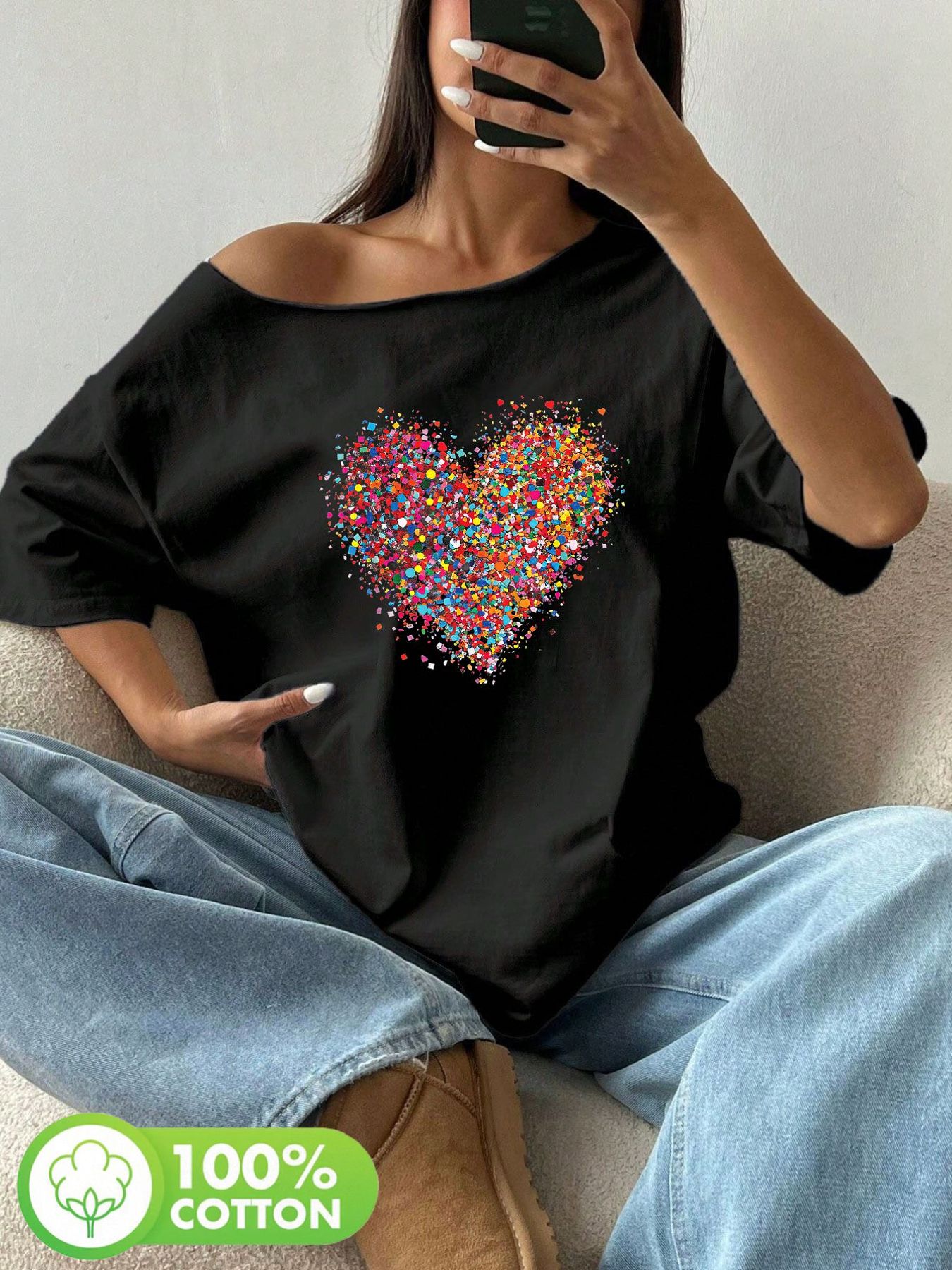 Plus Size 100% Cotton Shoulder - Blouse Off Shoulder recensione e prezzo