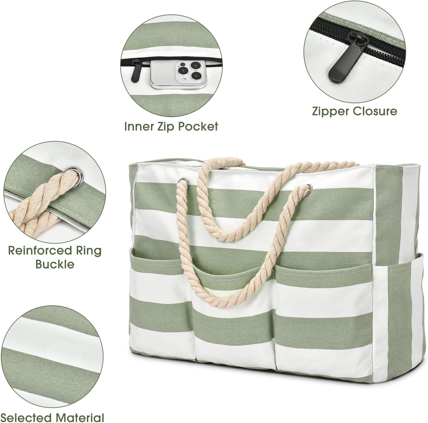 Canvas Large Beach Tote Bag fo - Tote Bag Beach recensione e prezzo