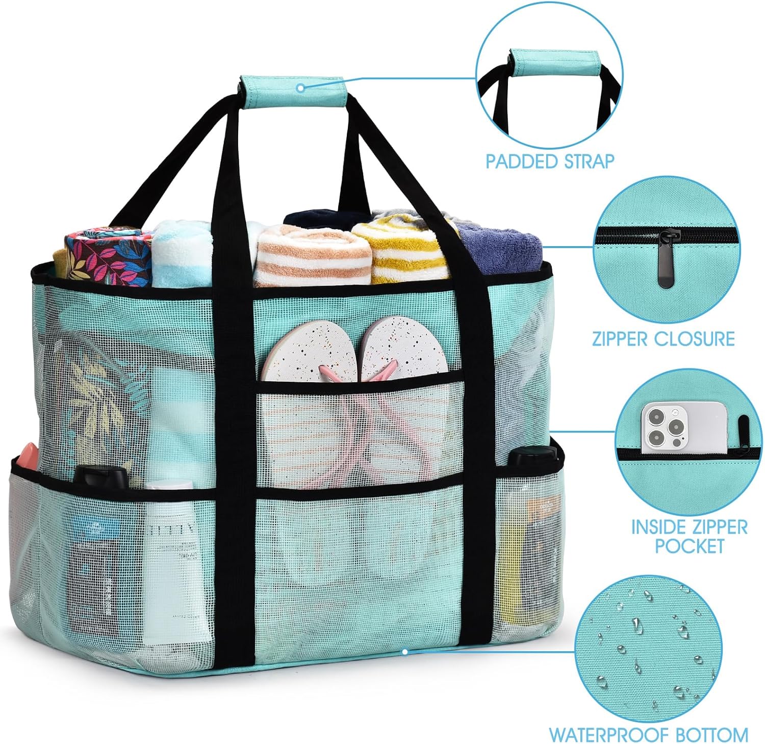Extra Large Mesh Beach Bag, Wa - Tote Bag Beach recensione e prezzo