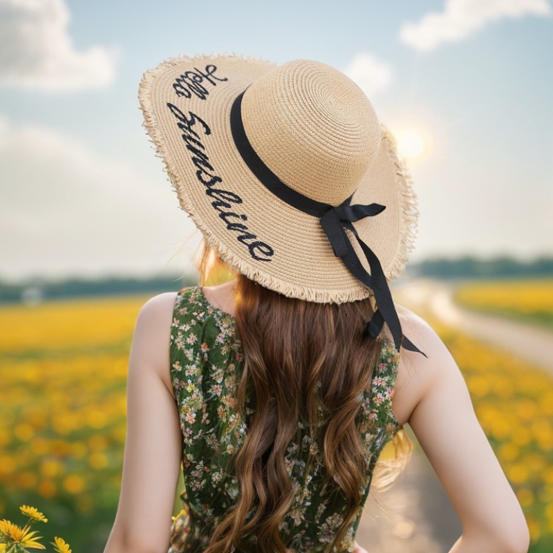 1pc Summer Floppy Beach Hats f - Hat Floppy Wide recensione e prezzo