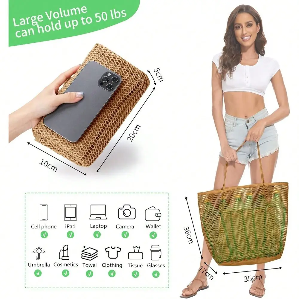 Nylon Mesh Foldable Casual Tot - Tote Bag Beach recensione e prezzo